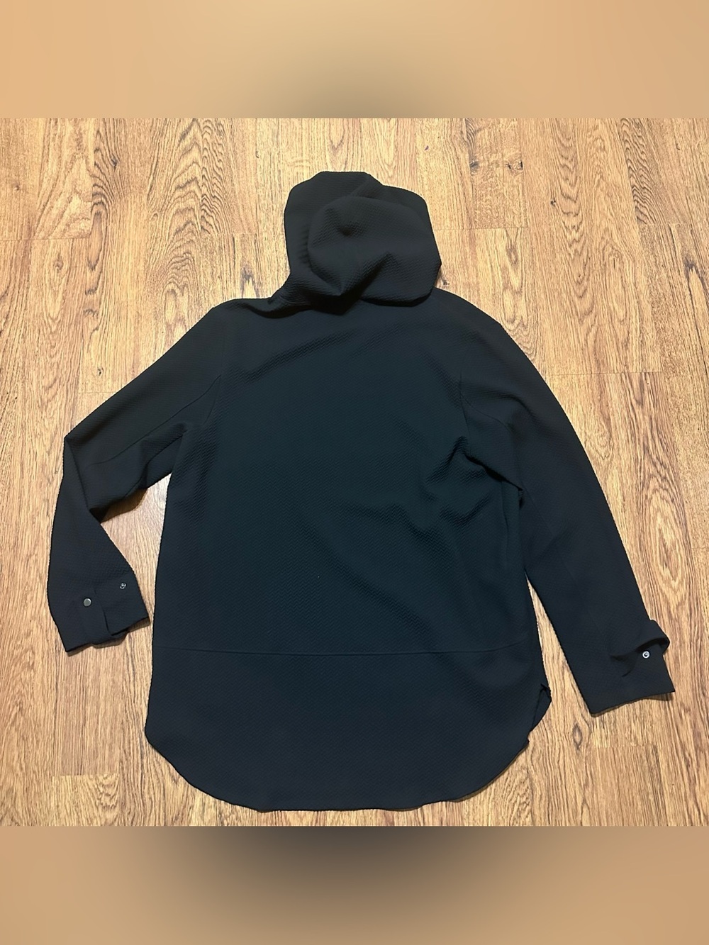 Ruti black textured hooded jacket side pockets size 3 classic M/L - Picture 7 of 12